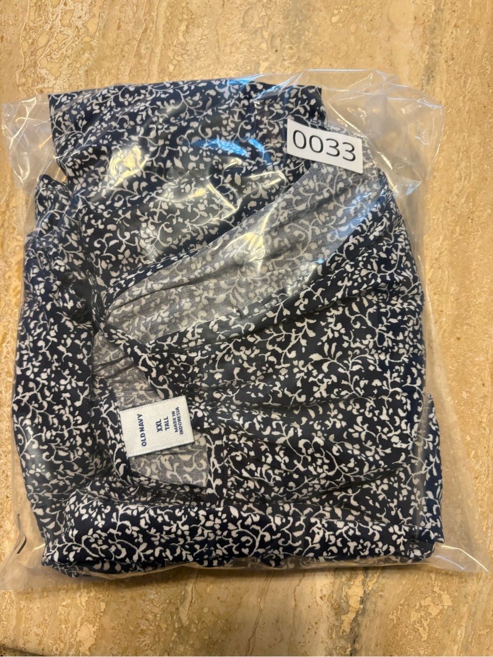 Old Navy Floral High-Neck Halter Cami Top | XXL Tall | Navy Blue & White - Picture 7 of 8